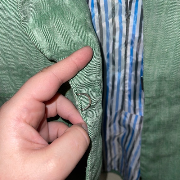 VERONICA BEARD Sage Green Beacon Herringbone Linen Dickey Blazer Size 8 - Picture 11 of 12
